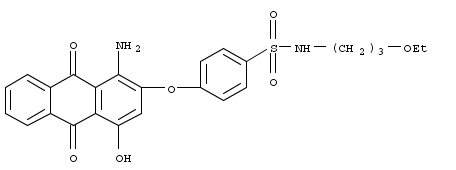 Benzenesulfonamide, 4-[(1-amino-9,10-dihydro-4-hydroxy-9,10-dioxo-2-anthracenyl)oxy]-N-(3-ethoxypropyl)-
